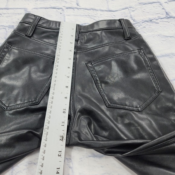 Abercrombie Fitch WOMENS 25 Ultra High Rise 90s Relaxed Jeans Faux Leather Pants - Picture 7 of 12